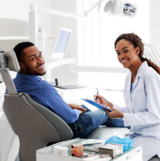 doctor and patient in dental clinic