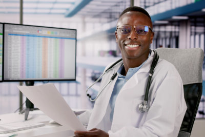 doctor wearing eyeglass